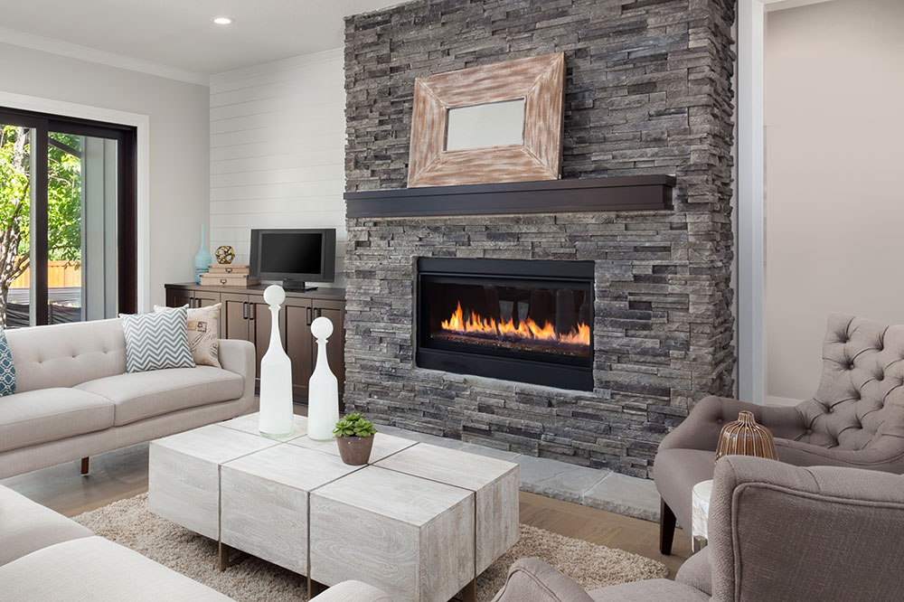 Fireplace installed in home Fireplace installed in home